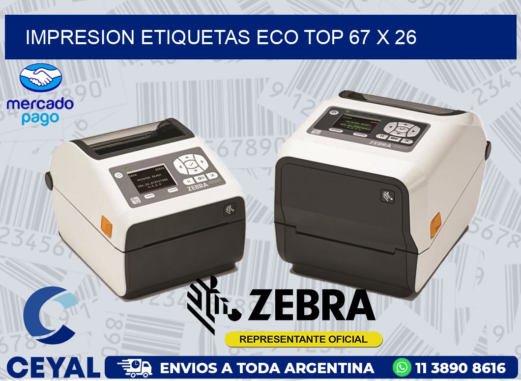 IMPRESION ETIQUETAS ECO TOP 67 x 26