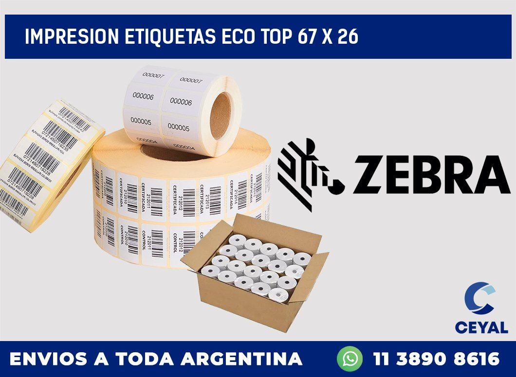 IMPRESION ETIQUETAS ECO TOP 67 x 26