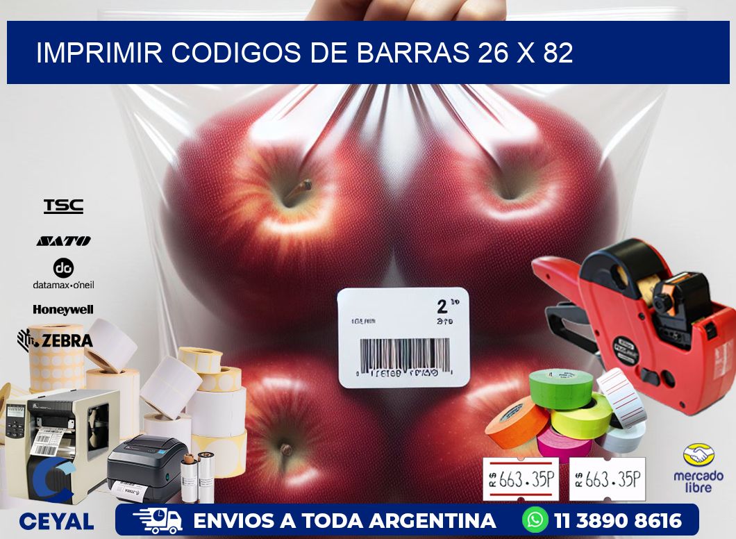 IMPRIMIR CODIGOS DE BARRAS 26 x 82