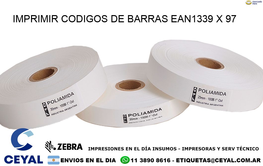 IMPRIMIR CODIGOS DE BARRAS EAN1339 x 97