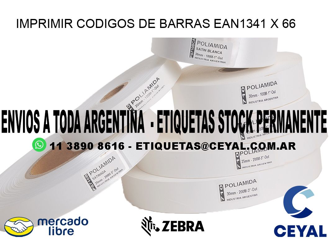 IMPRIMIR CODIGOS DE BARRAS EAN1341 x 66