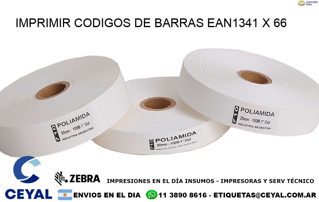 IMPRIMIR CODIGOS DE BARRAS EAN1341 x 66