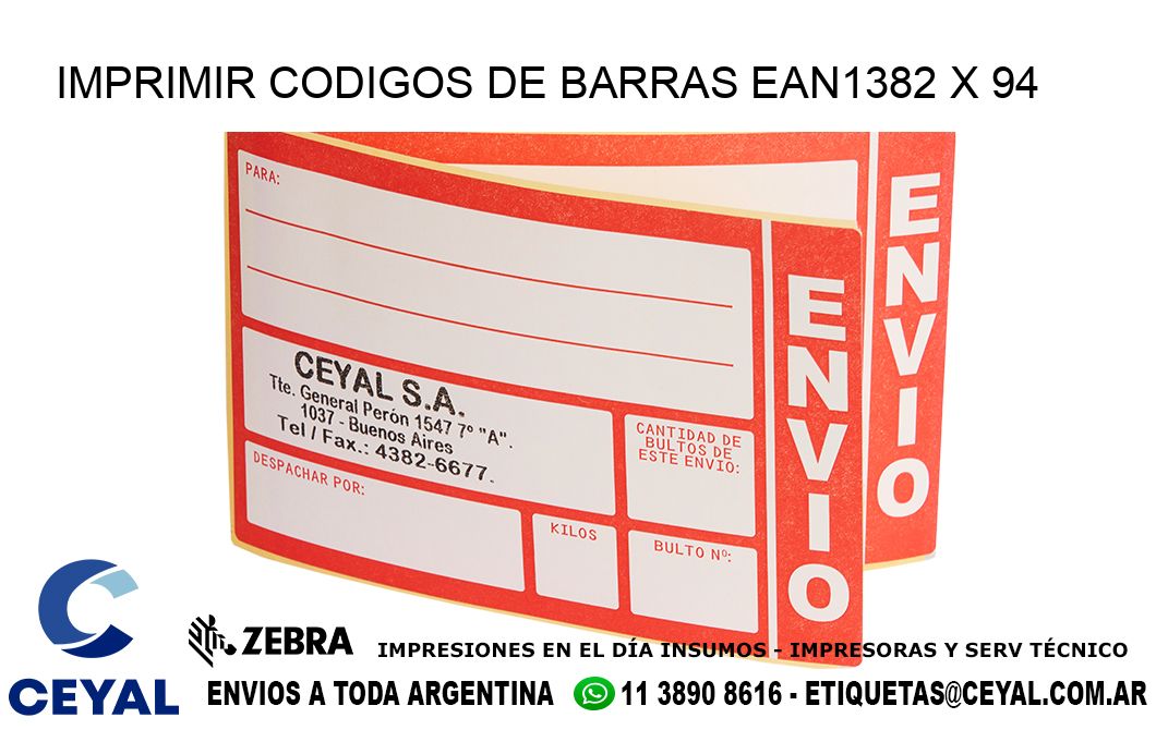 IMPRIMIR CODIGOS DE BARRAS EAN1382 x 94