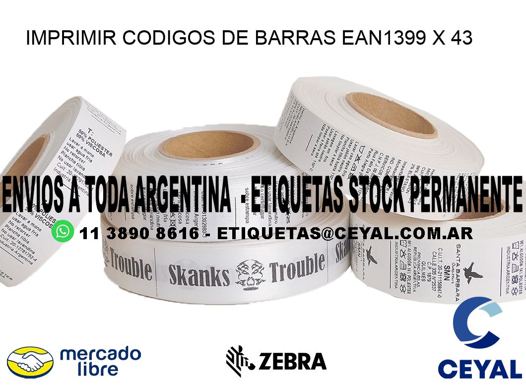 IMPRIMIR CODIGOS DE BARRAS EAN1399 x 43