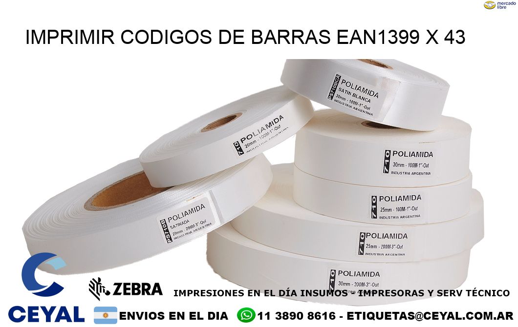 IMPRIMIR CODIGOS DE BARRAS EAN1399 x 43