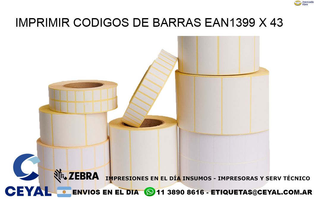IMPRIMIR CODIGOS DE BARRAS EAN1399 x 43