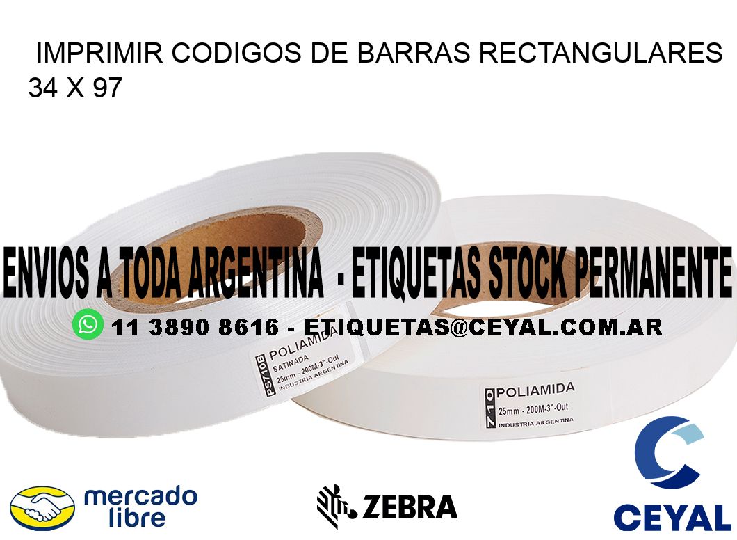 IMPRIMIR CODIGOS DE BARRAS RECTANGULARES 34 x 97