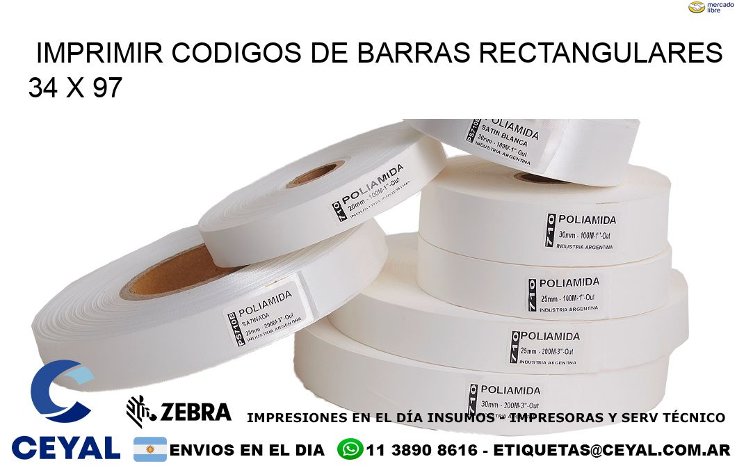 IMPRIMIR CODIGOS DE BARRAS RECTANGULARES 34 x 97