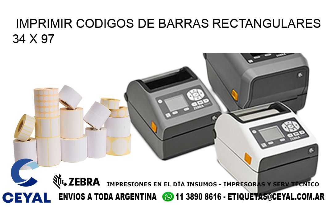 IMPRIMIR CODIGOS DE BARRAS RECTANGULARES 34 x 97