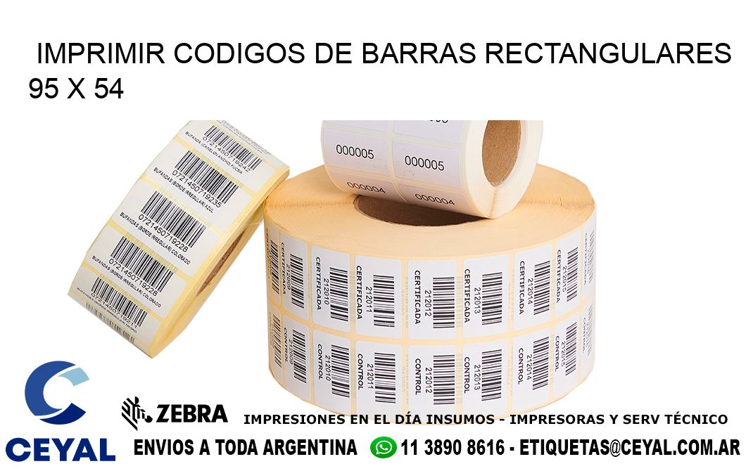 IMPRIMIR CODIGOS DE BARRAS RECTANGULARES 95 x 54
