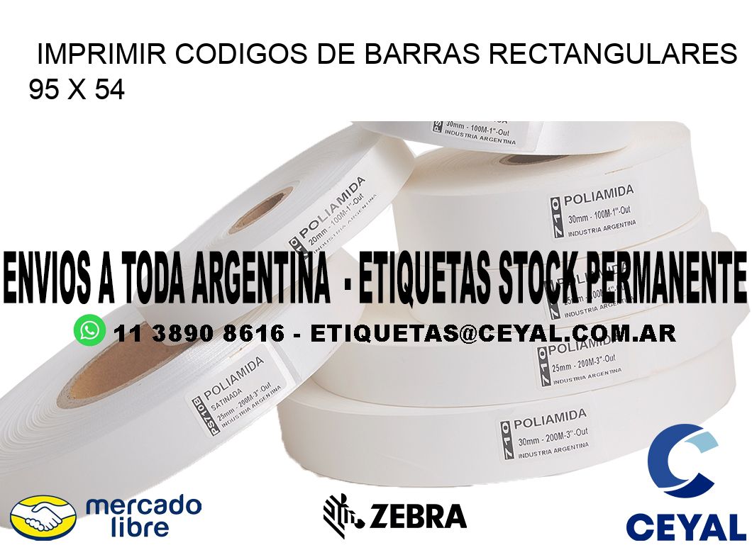 IMPRIMIR CODIGOS DE BARRAS RECTANGULARES 95 x 54