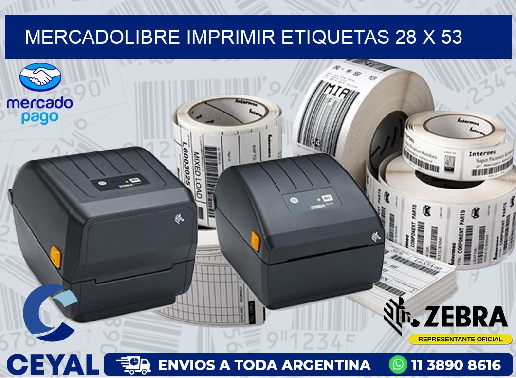 MERCADOLIBRE IMPRIMIR ETIQUETAS 28 x 53
