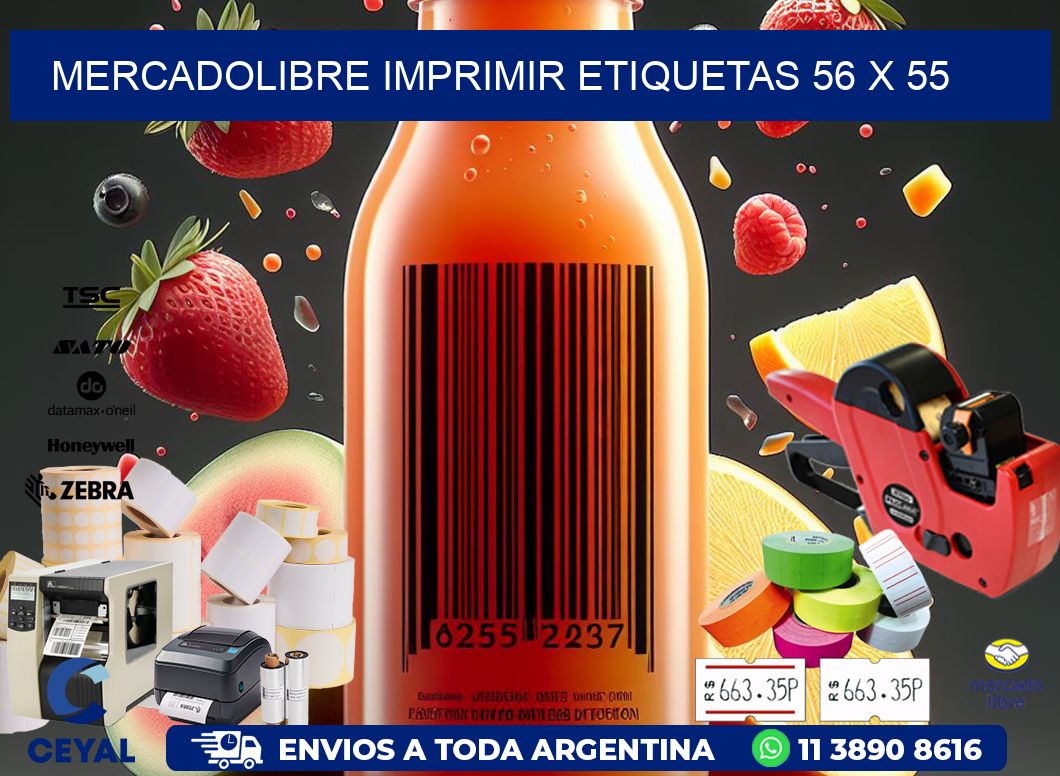 MERCADOLIBRE IMPRIMIR ETIQUETAS 56 x 55
