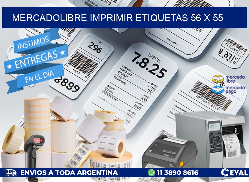 MERCADOLIBRE IMPRIMIR ETIQUETAS 56 x 55