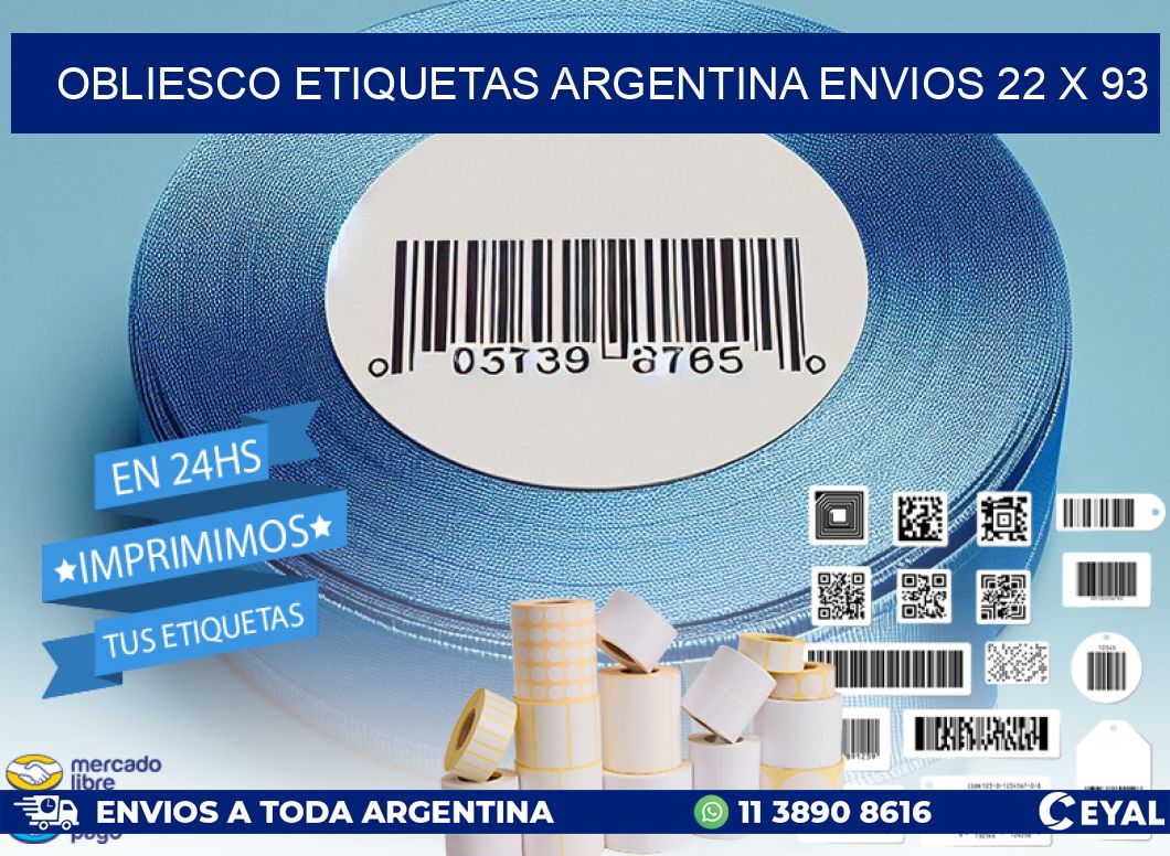 OBLIESCO ETIQUETAS ARGENTINA ENVIOS 22 x 93