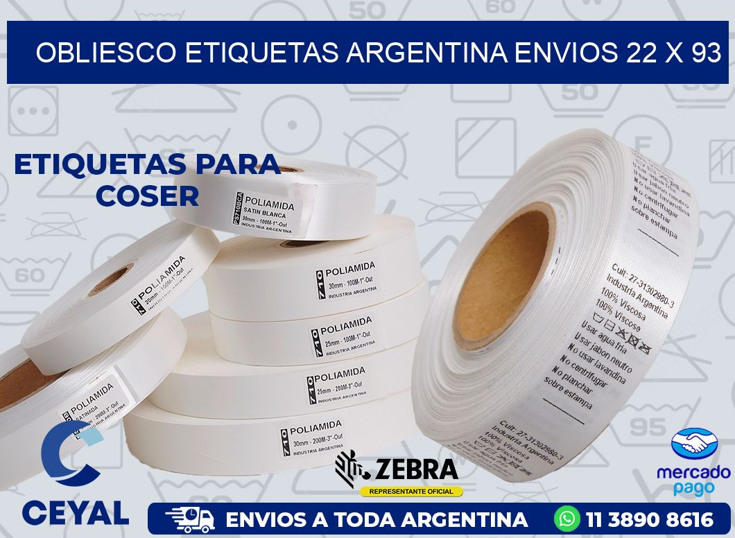 OBLIESCO ETIQUETAS ARGENTINA ENVIOS 22 x 93