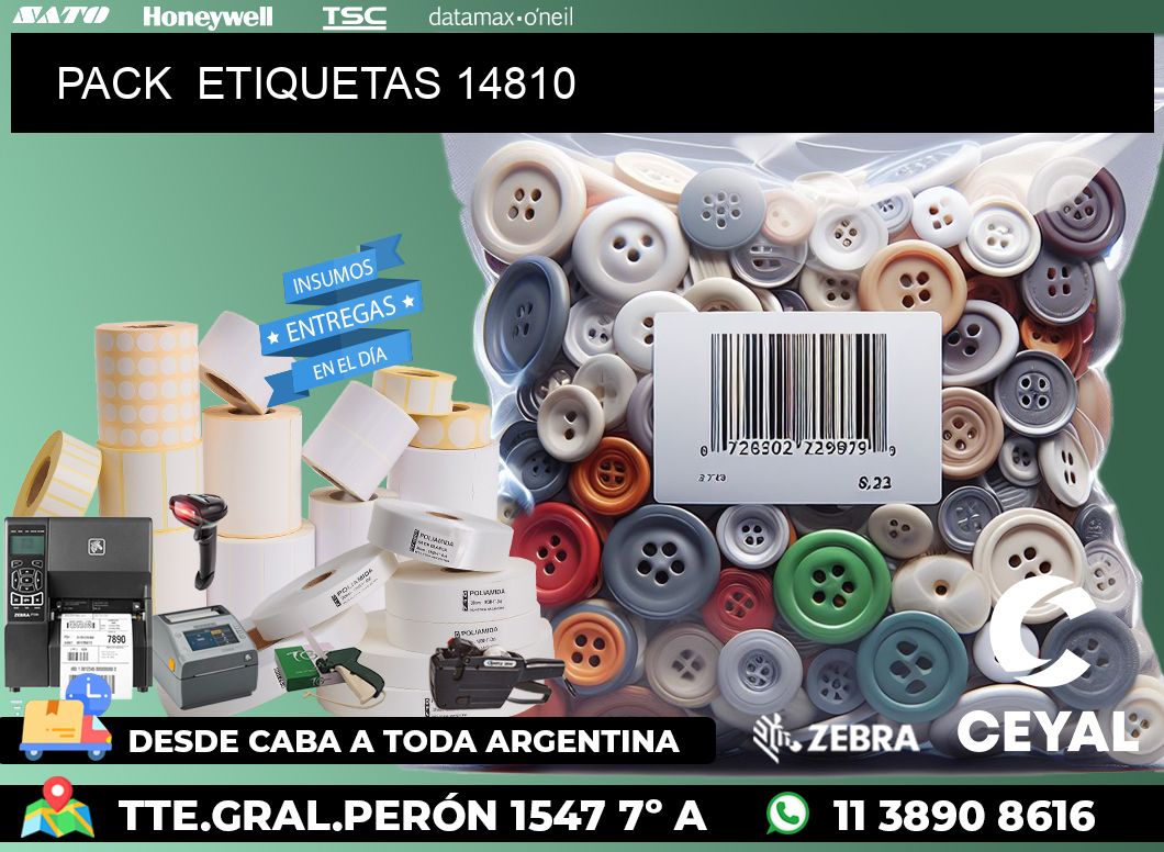 PACK  ETIQUETAS 14810