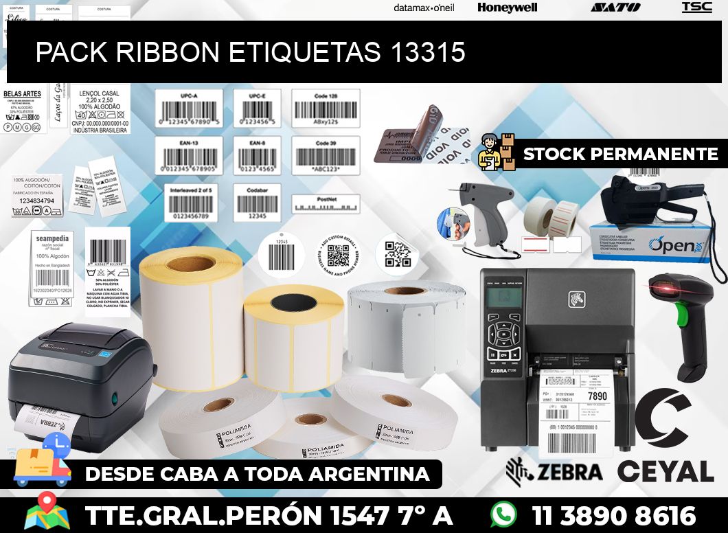 PACK RIBBON ETIQUETAS 13315