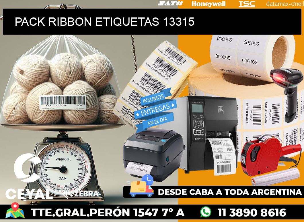 PACK RIBBON ETIQUETAS 13315