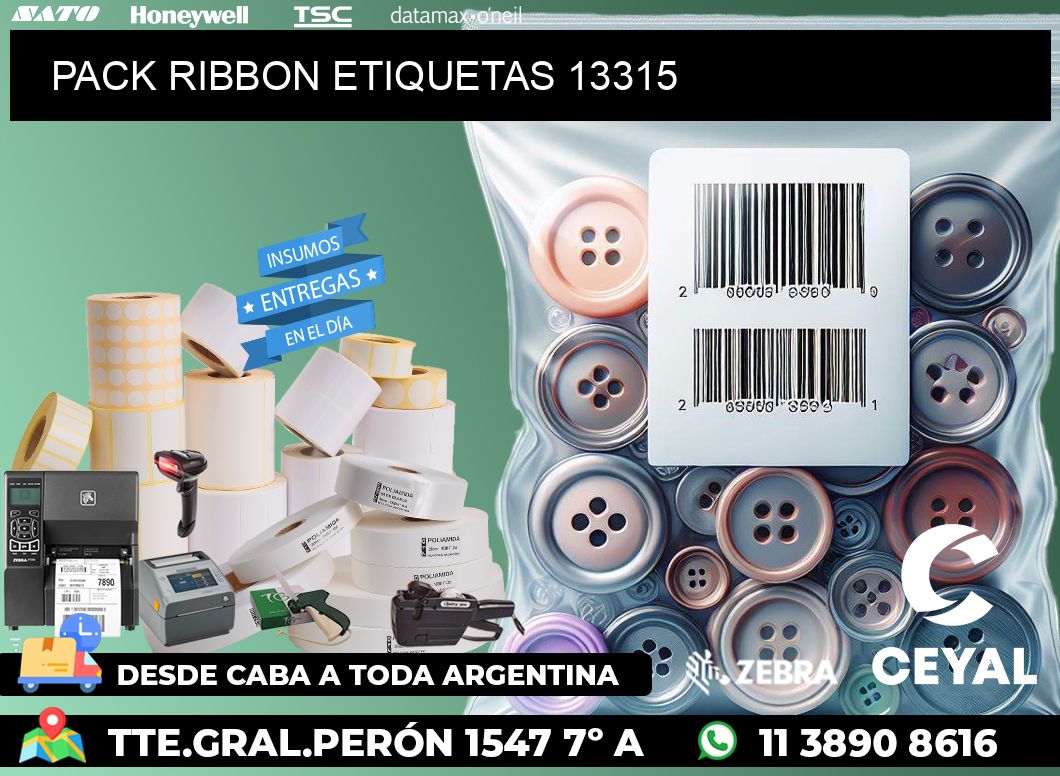 PACK RIBBON ETIQUETAS 13315