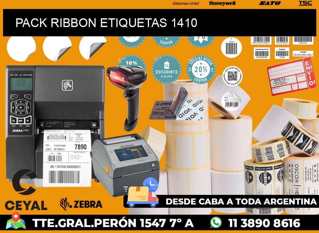 PACK RIBBON ETIQUETAS 1410