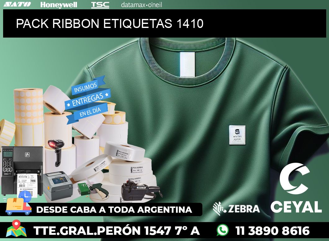 PACK RIBBON ETIQUETAS 1410