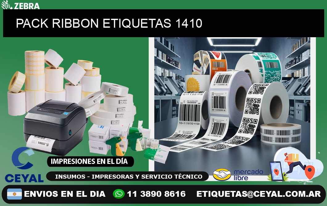 PACK RIBBON ETIQUETAS 1410