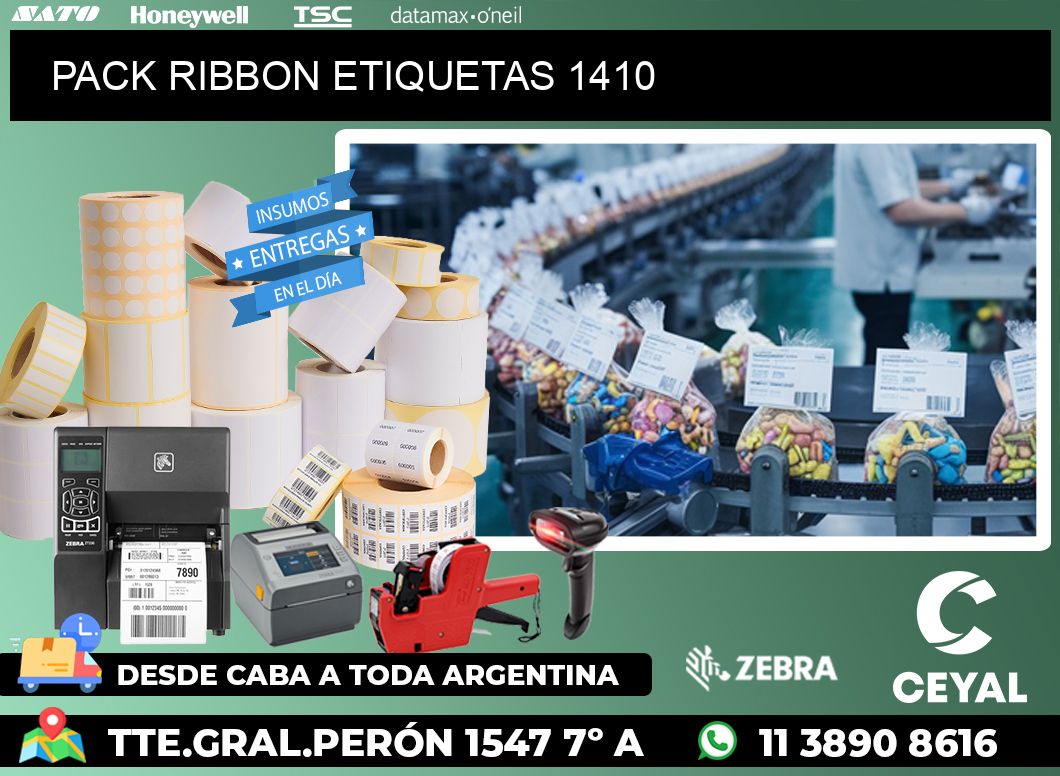 PACK RIBBON ETIQUETAS 1410