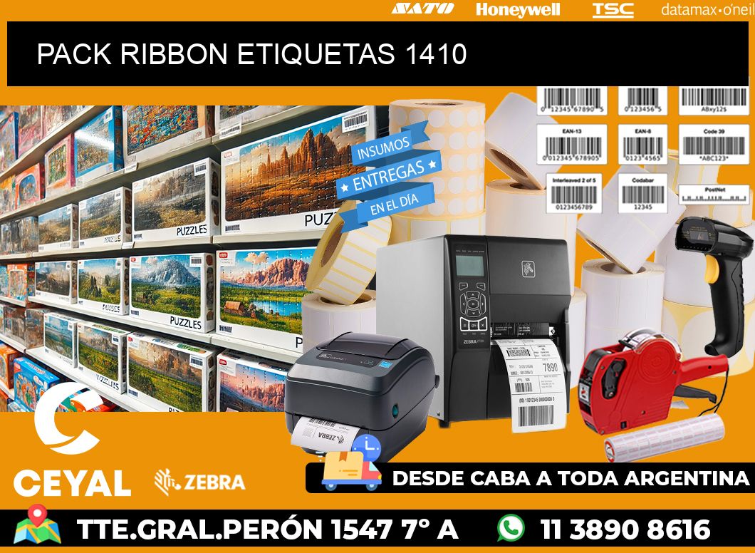 PACK RIBBON ETIQUETAS 1410