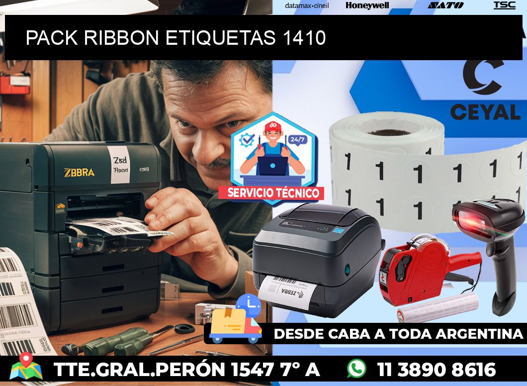 PACK RIBBON ETIQUETAS 1410
