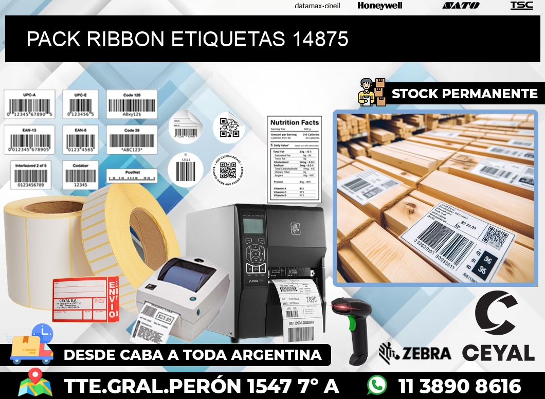 PACK RIBBON ETIQUETAS 14875