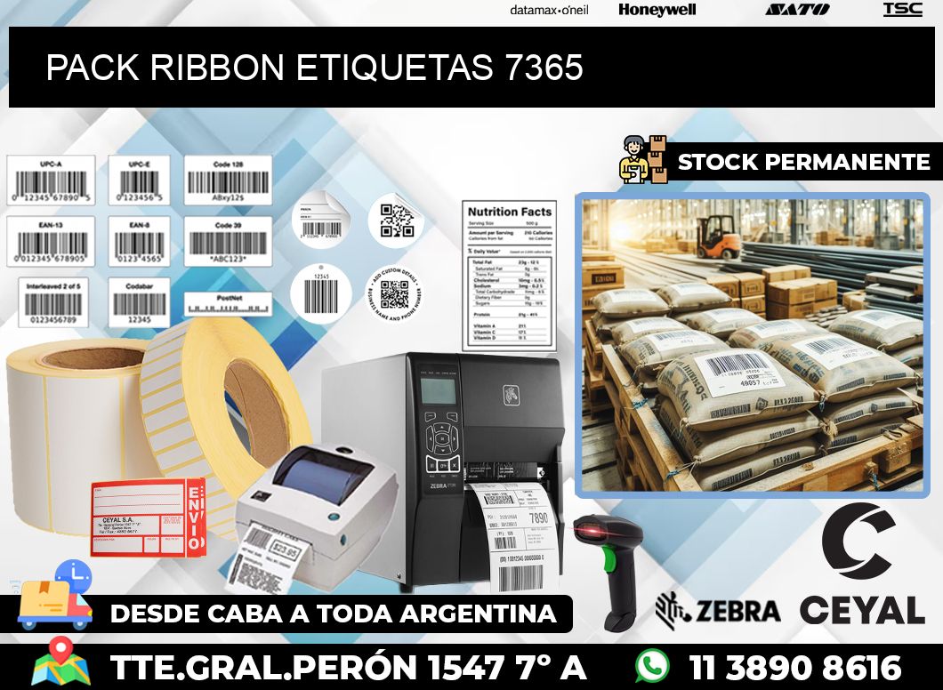 PACK RIBBON ETIQUETAS 7365
