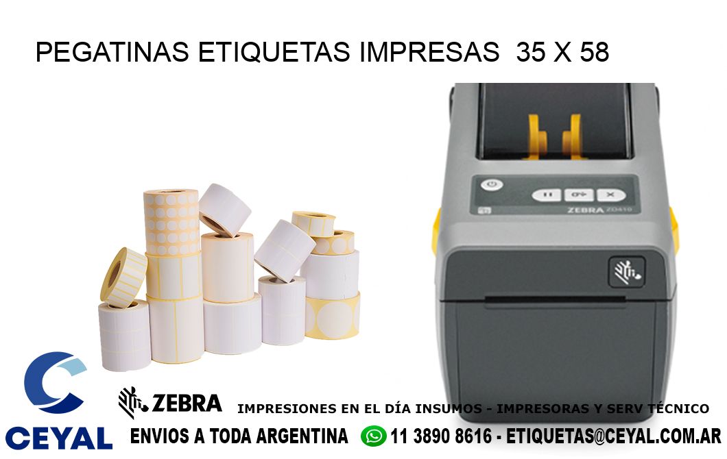 PEGATINAS ETIQUETAS IMPRESAS  35 x 58