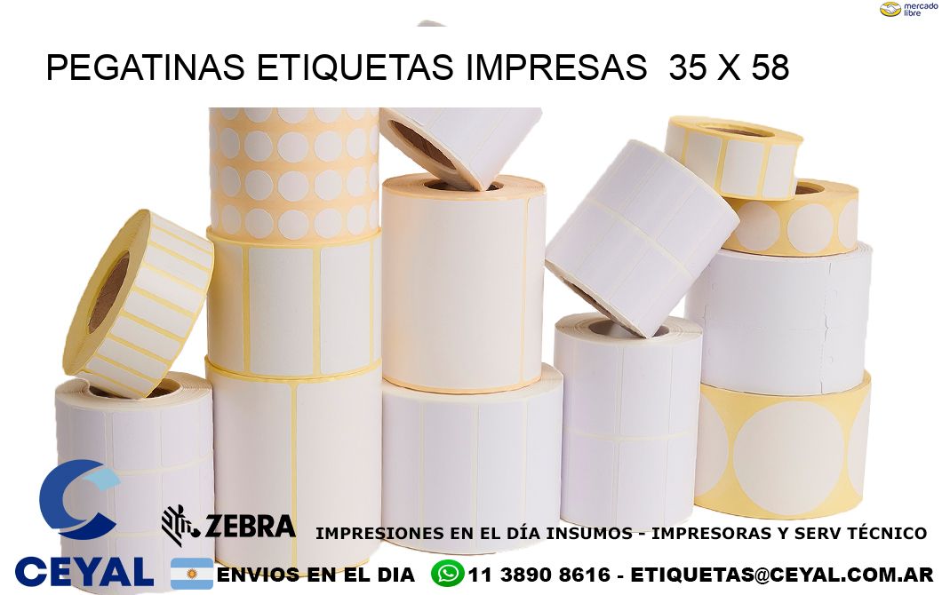 PEGATINAS ETIQUETAS IMPRESAS  35 x 58