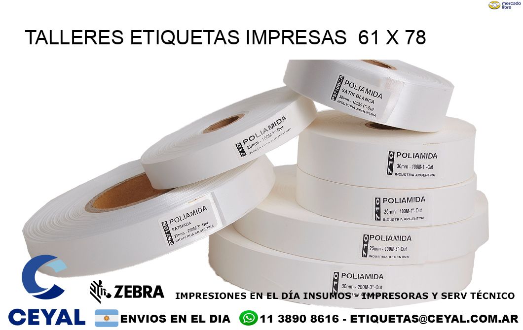 TALLERES ETIQUETAS IMPRESAS  61 x 78