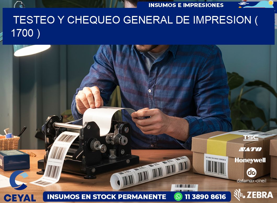 TESTEO Y CHEQUEO GENERAL DE IMPRESION ( 1700 )