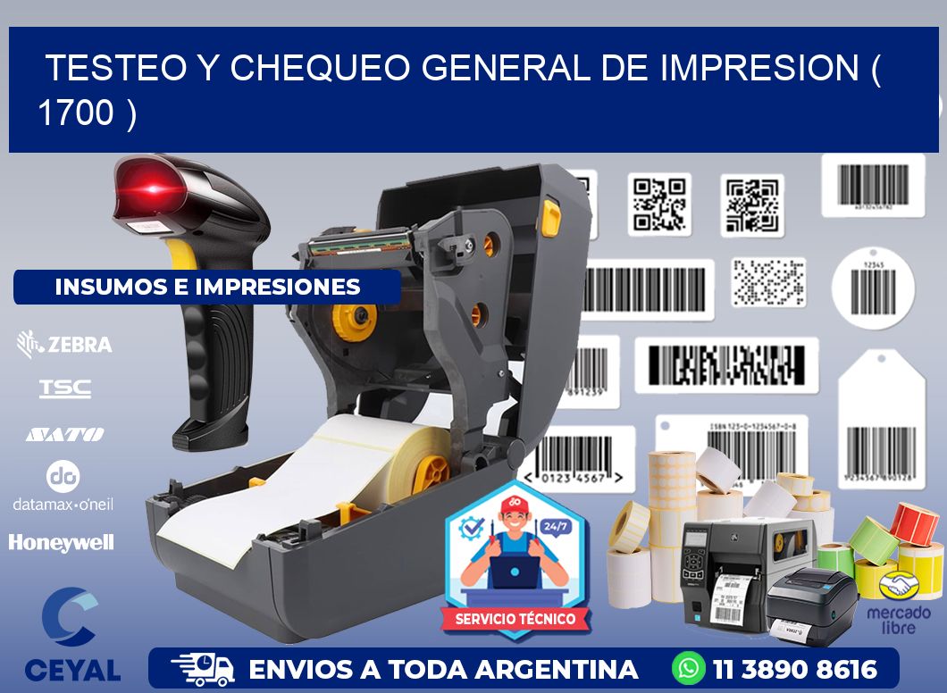 TESTEO Y CHEQUEO GENERAL DE IMPRESION ( 1700 )