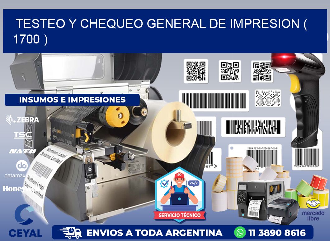 TESTEO Y CHEQUEO GENERAL DE IMPRESION ( 1700 )