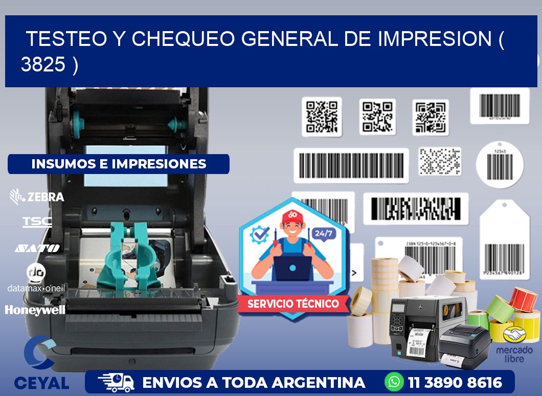 TESTEO Y CHEQUEO GENERAL DE IMPRESION ( 3825 )