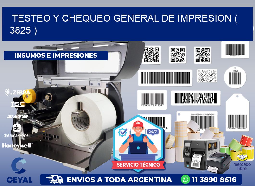 TESTEO Y CHEQUEO GENERAL DE IMPRESION ( 3825 )