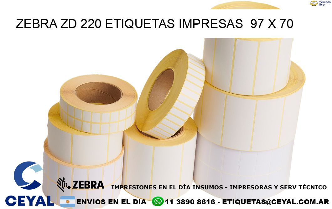 ZEBRA ZD 220 ETIQUETAS IMPRESAS  97 x 70