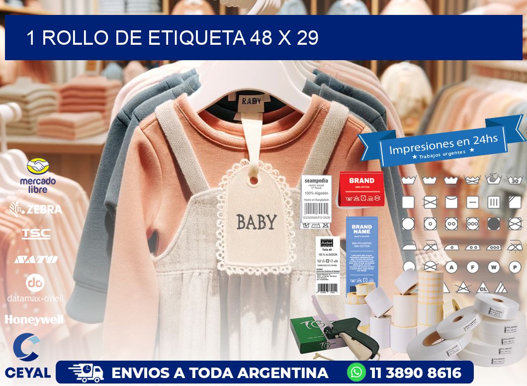 1 ROLLO DE ETIQUETA 48 x 29