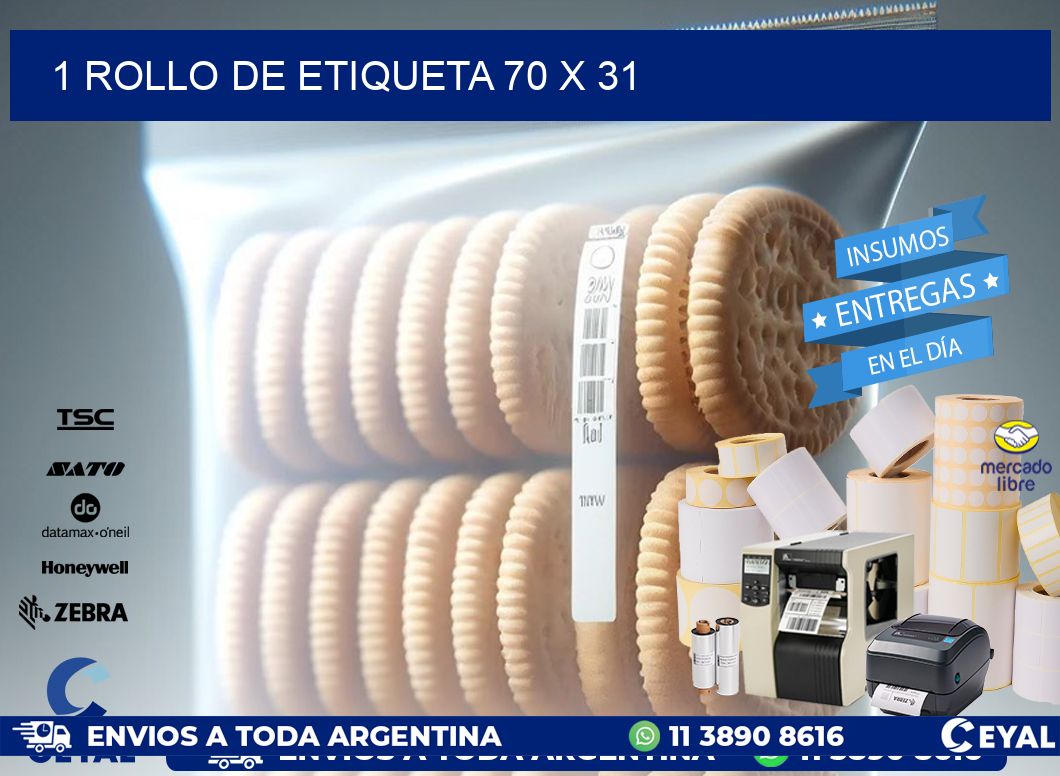 1 ROLLO DE ETIQUETA 70 x 31