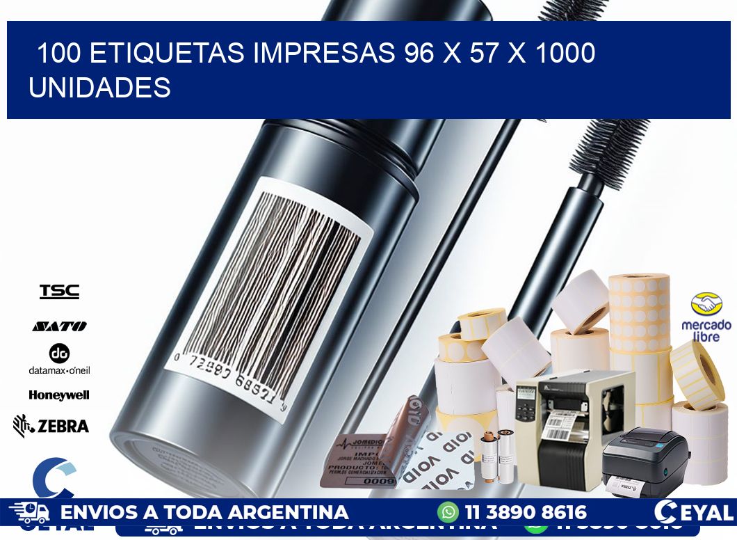 100 ETIQUETAS IMPRESAS 96 x 57 X 1000 UNIDADES