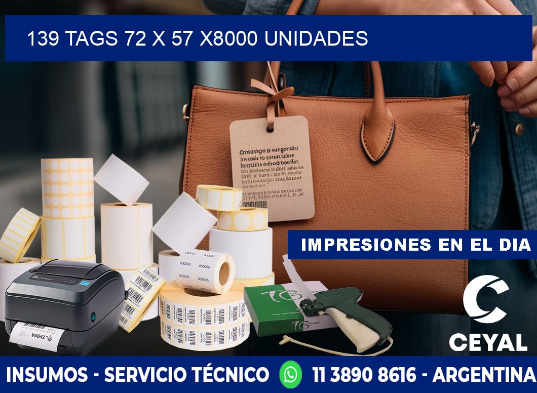 139 TAGS 72 x 57 X8000 UNIDADES