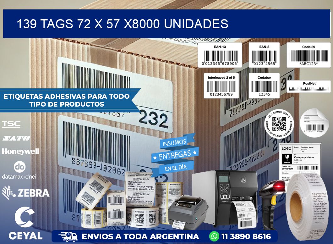 139 TAGS 72 x 57 X8000 UNIDADES