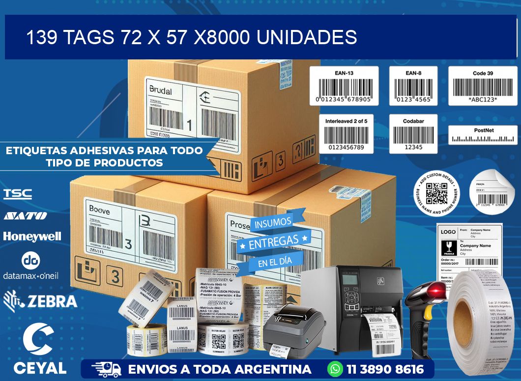 139 TAGS 72 x 57 X8000 UNIDADES