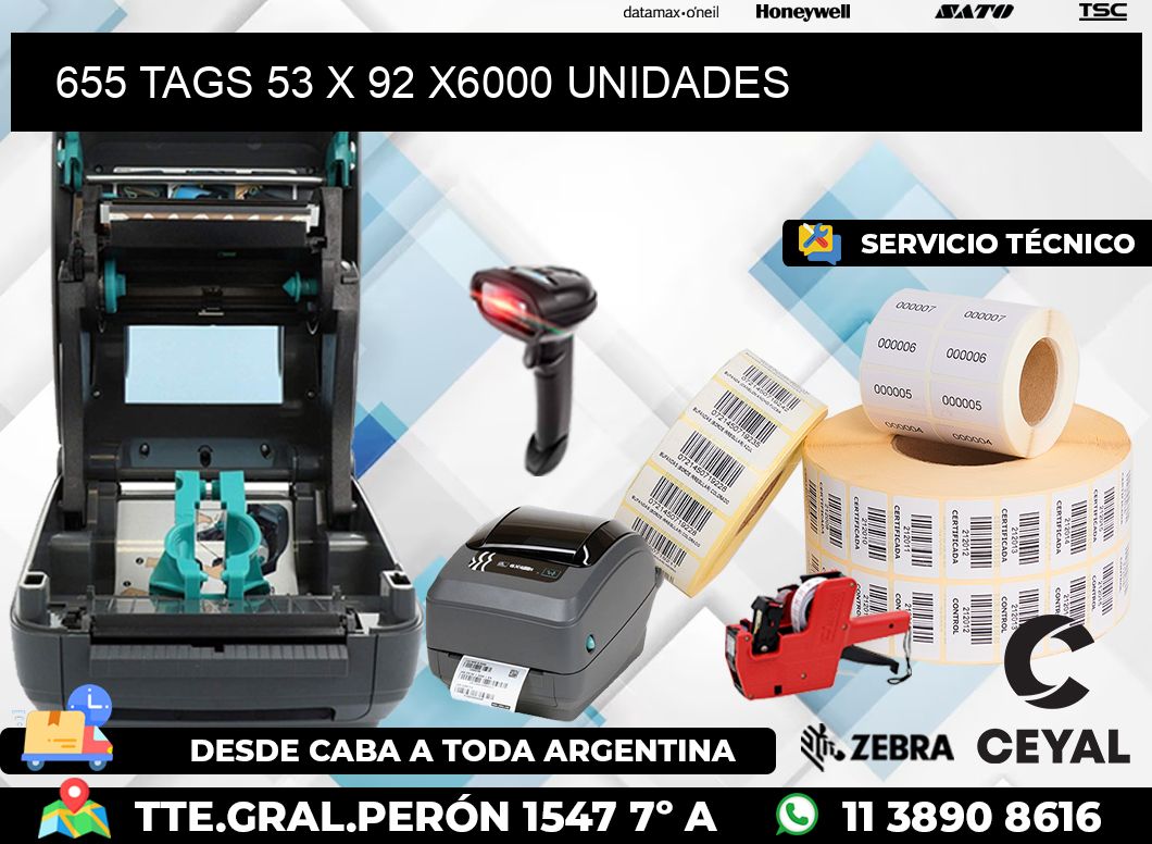 655 TAGS 53 x 92 X6000 UNIDADES