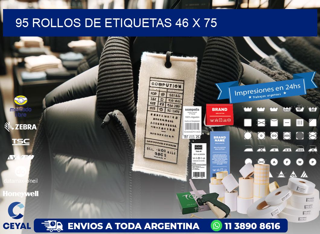 95 ROLLOS DE ETIQUETAS 46 x 75