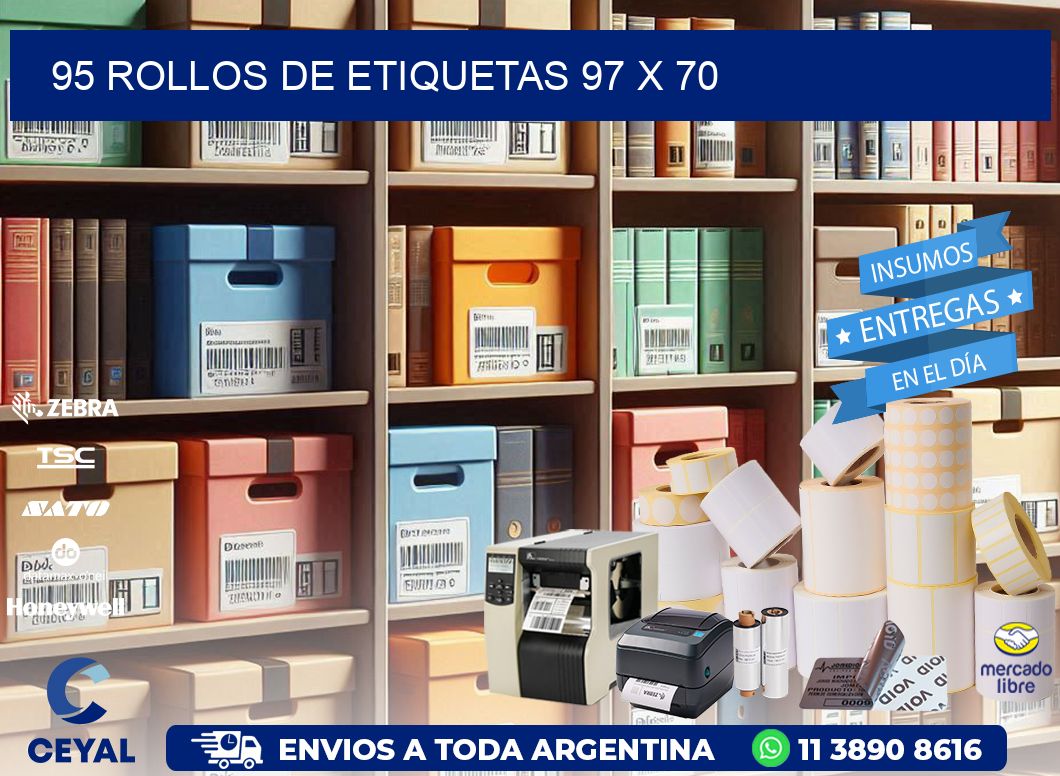 95 ROLLOS DE ETIQUETAS 97 x 70